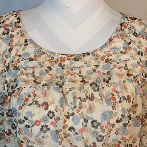 LC Lauren Conrad Floral Sheer Chiffon Blouse - Picture 2 of 9